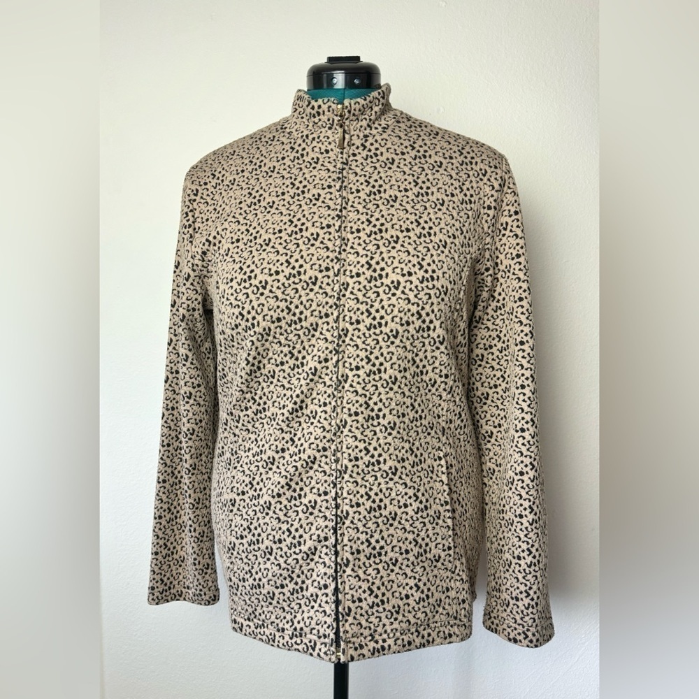 Vintage JM Collection Women’s Animal Print Full Zip Jacket Size Medium